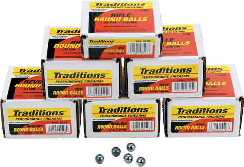 Traditions Bullets Revolver - Roundball 36cal .3756 100pk