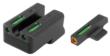 Truglo TFX Pro Tritium/Fiber-Optic Day/Night Sights Fit Novak LoMount cut .260 front / .500 rear - Orange Outline Front/Rear Green