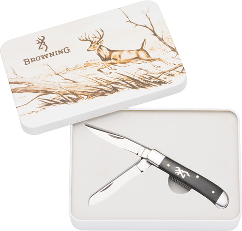 Browning Knife 2024 Whitetail - Tin 2.75" Black/ss 2-blade*