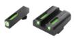 Truglo TFX Tritium/Fiber Optic Day/Night Sights Fits Glock 20 21 25 28 29 30 31 32 37 40 and 41 - White Outline Front/Rear Green