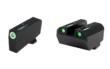 Truglo TFX Tritium/Fiber-Optic Day/Night Sight Set fits GLOCK 17 / 17L 19 22 23 24 26 27 33 34 35 38 and 39 (Suppressor Low) - White Outlin