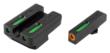 Truglo TFX Pro Tritium/Fiber-Optic Day/Night Sights Fit Walther P99/Walther PPQ - Orange Outline Front/Rear Green