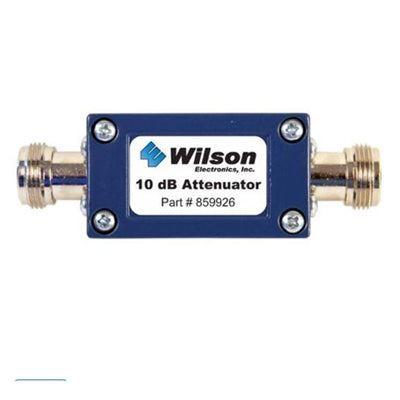 10 dB Inline Cellular Signal Attenuator, 50 Ohm, N Female Connectors, Reduces Signal Strength for Optimal Performance, High-Quality Attenuation for Cellular Systems, Reliable Signal Adjustment.