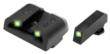 Truglo Tritium Pro Night Sights Fit Glock MOS 20 21 25 28 29 30 31 32 37 40 and 41 - White Outline Front/Rear Green