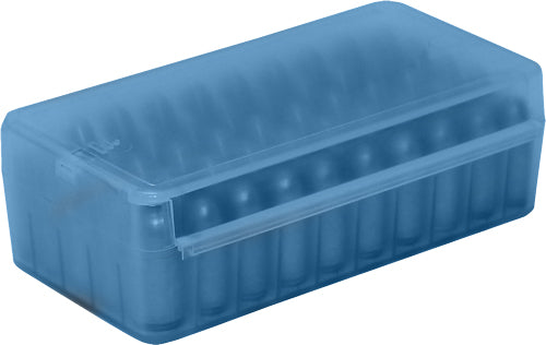 Mtm Ammo Box 45acp/40sw/10mm - 50-rounds Side Slide Cl Blue