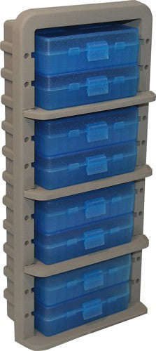 Mtm Ammo Rack W/ 8 P509m 50rnd - Flip Top Boxes Clr Blue/dk Eth