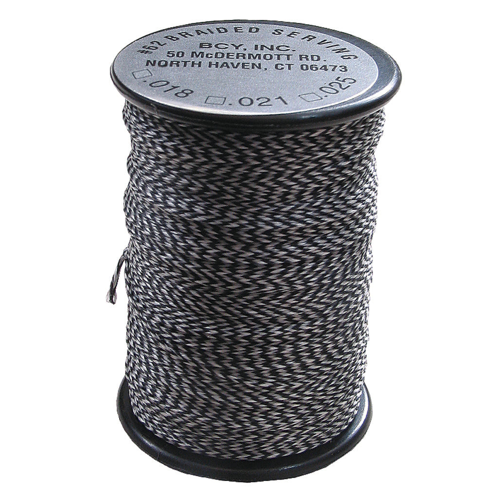 BCY 62 Braided Center Serving Black/White .018 100 yds.