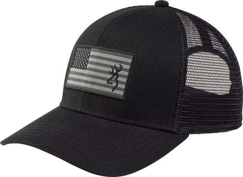 Browning Cap Glory Mesh Snap - Back Amer Flag Patch Blk Osfm