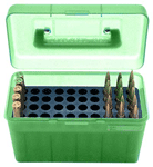 Mtm Deluxe Ammo Box 50-rounds - Rifle 22-250 To 308 Green