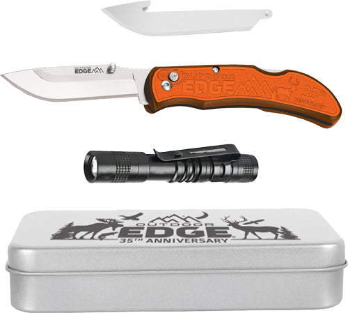 Outdoor Edge Razor Carry 3" W/ - Flashlight & Tin 2blds Promo!